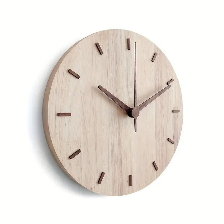 Skanto | Stilig Valnøtt Tre Veggklokke – Minimalistisk Moderne Design