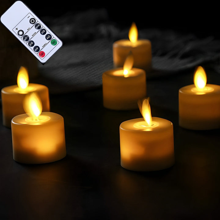 Skanto | Elektronisk stearinlys med bevegelig flamme | Veke-løs LED lys