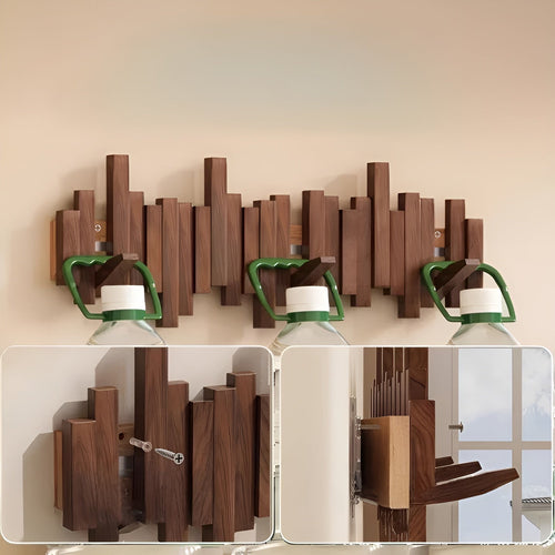 Stilig garderobe i tre – FlexiSkanto magnetiske kroker for bedre organisering | Ideell for soverommet