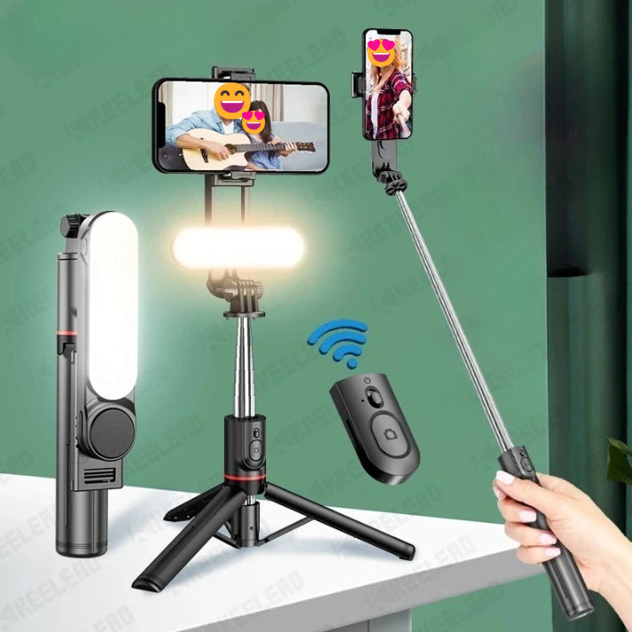 Ultra Foldable Built-In Lighting Selfie Stick Tripod | Skanto