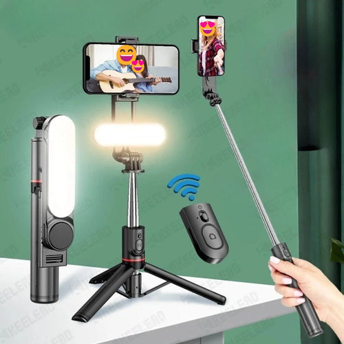 Ultra Foldable Built-In Lighting Selfie Stick Tripod | Skanto