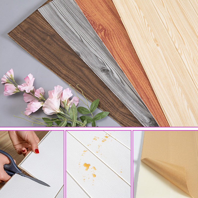 Veggkledning i stue Peel and Stick-design i treutseende Vanntett veggkledning