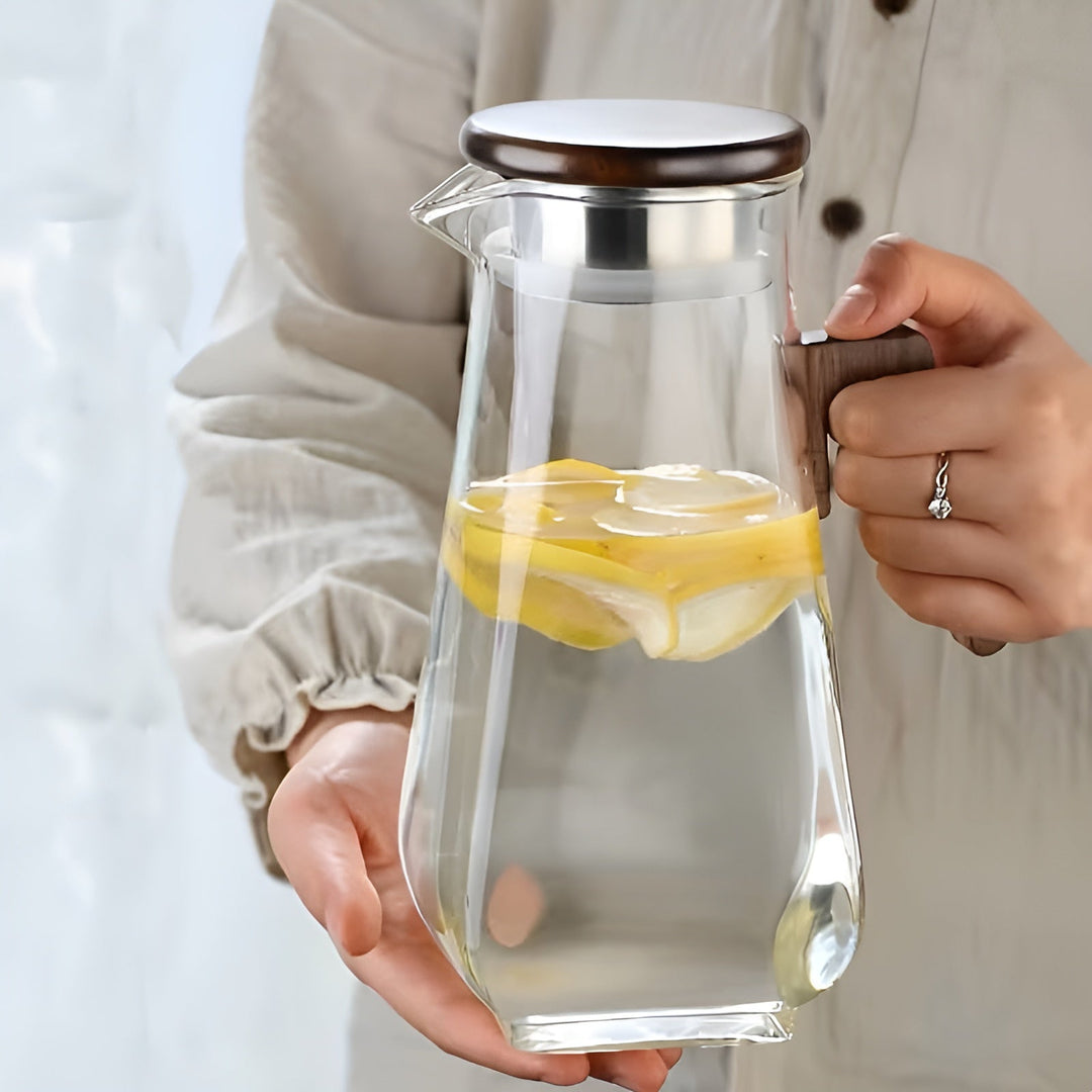 Glass kanne med stor kapasitet – Varmeresistent og holdbar | Perfekt for vann og juice | Skanto
