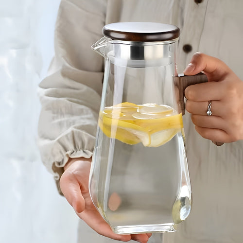 Glass kanne med stor kapasitet – Varmeresistent og holdbar | Perfekt for vann og juice | Skanto