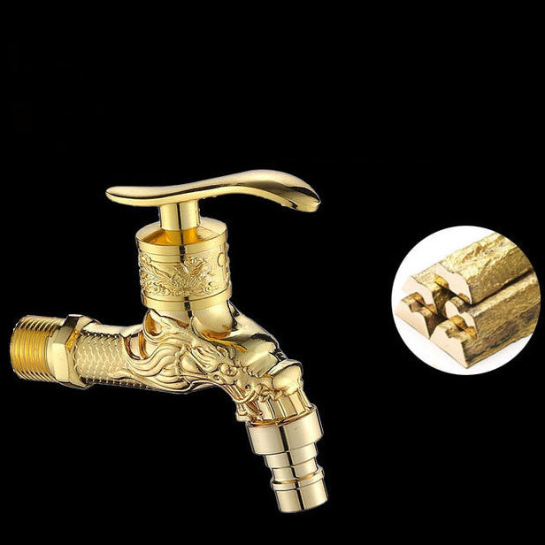 Skanto | Vintage Classic Faucet Water Lock Single Handle Dragon Engraving Wall Mounted Faucet