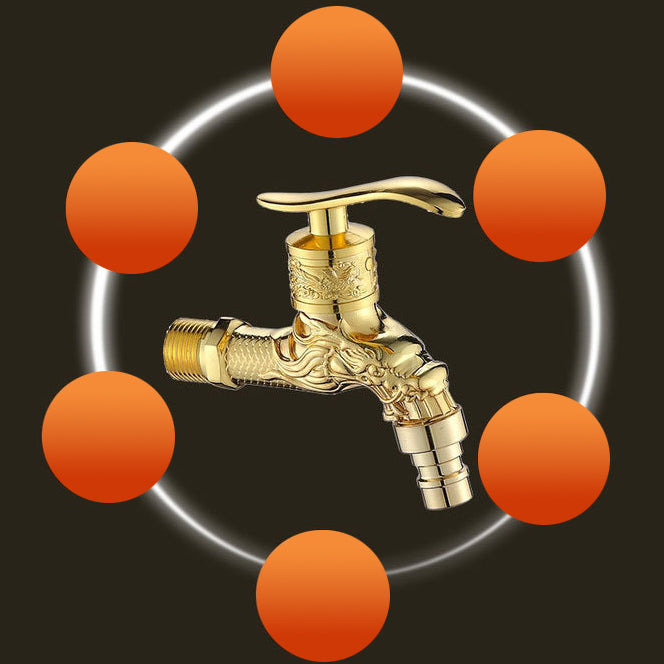 Skanto | Vintage Classic Faucet Water Lock Single Handle Dragon Engraving Wall Mounted Faucet