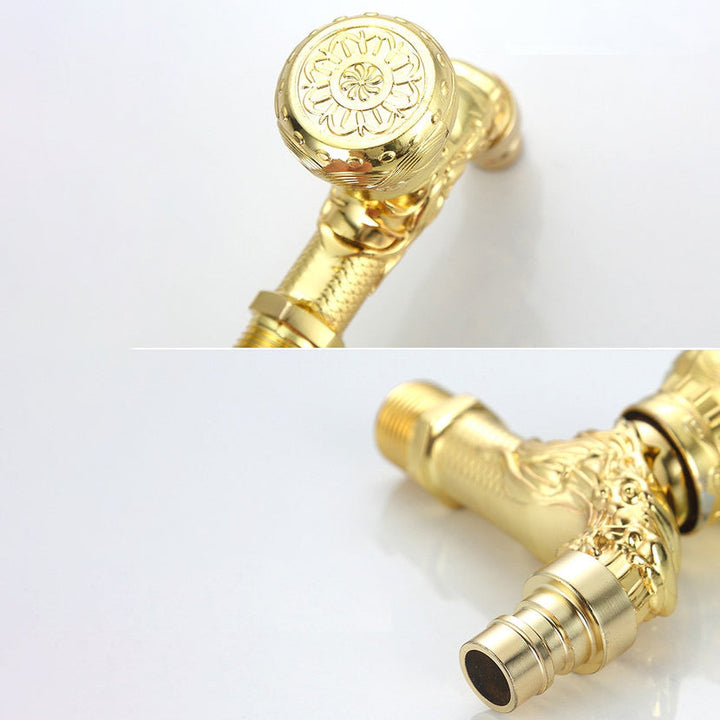 Skanto | Vintage Classic Faucet Water Lock Single Handle Dragon Engraving Wall Mounted Faucet