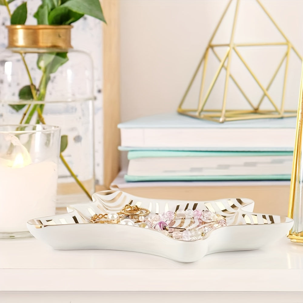 Charming CeramicDish - Elegant Keramisk Smykkeskål Skanto