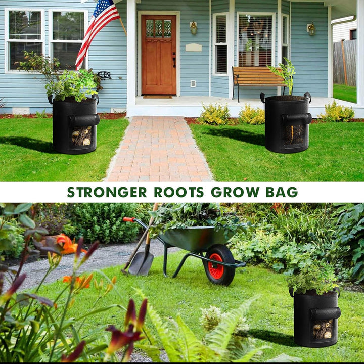 Skanto | 5/7/10/15 Gallon Potetplanting Voksende Forsterket Nonwoven Plante Stoff Potte Barnehage Sekker for Hjemmehagebruk