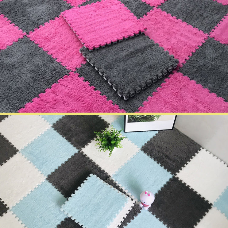 Skanto | Fargefading Resistant Teppeflis Solid Color Interlocking Teppeflis