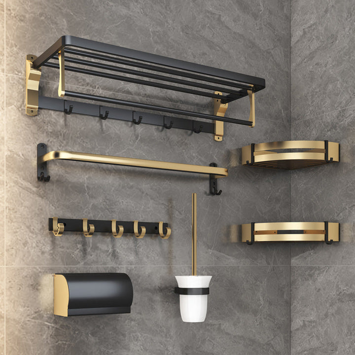 Skanto | Svart & Messing Badesett Moderne Stil Badeaccessoirer Som Individuelt Stykke Eller Som Sett