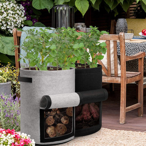 Skanto | 5/7/10/15 Gallon Potetplanting Voksende Forsterket Nonwoven Plante Stoff Potte Barnehage Sekker for Hjemmehagebruk