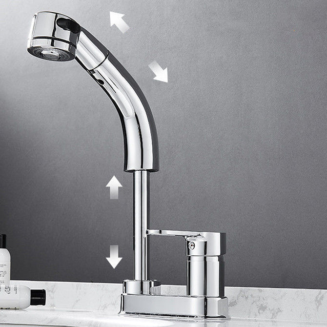 Modern style kjøkkenkran kobberhåndtak lav bue uttrekkbar kjøkkenkran