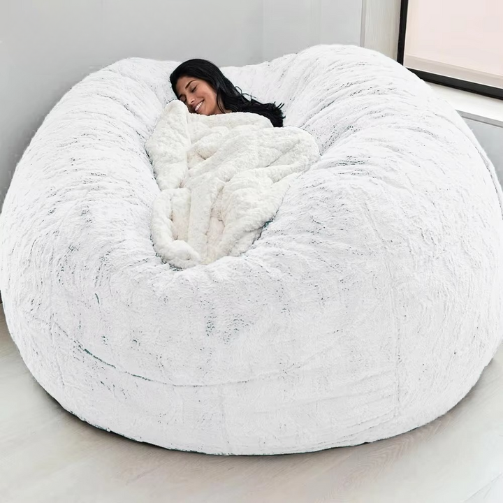 Skanto | Giant 5ft Fluffy Faux Fur Bean Bag Cover – Ultra-Soft Lounge Sofa (Cover Only)
