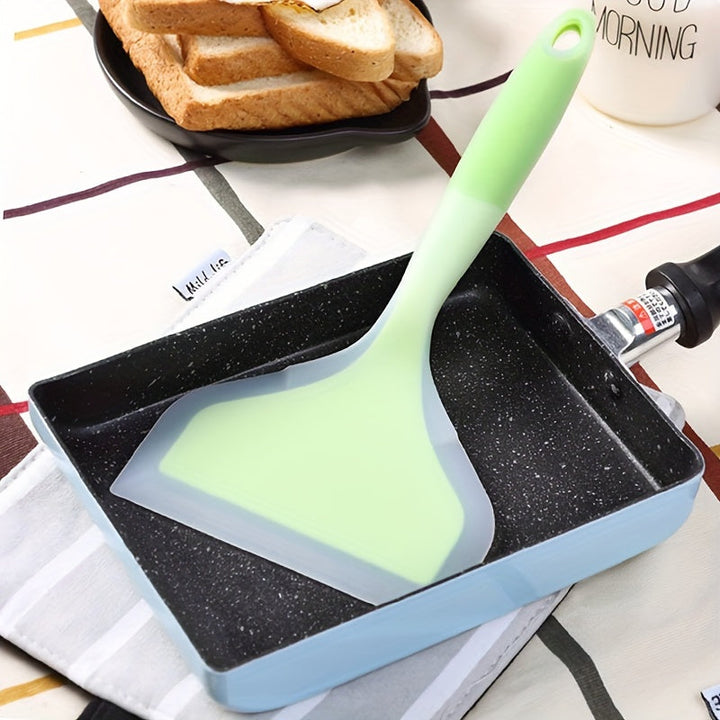 Skanto | Premium Tamagoyaki Silikon-Spade - Varmebestandig, Non-stick med bred ergonomisk grep - Ideell for pizza, steking, grilling, pannekaker, fluorescerende grønn, Eid Al-Adha Mubarak