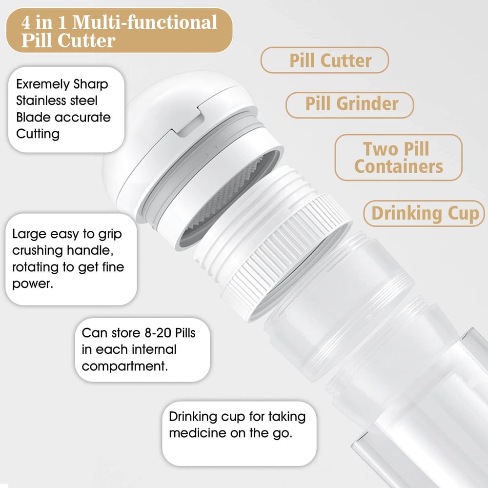 Pill cutter with dispenser | Skanto