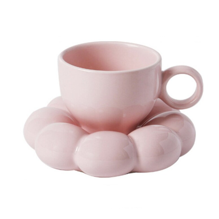 Pastell Bubble Cup med Underplate – Elegant Keramikkopp for Unik Dining | Skanto