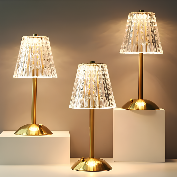 Golden Crystal Table Lamp - Aurora Luxe | Skanto