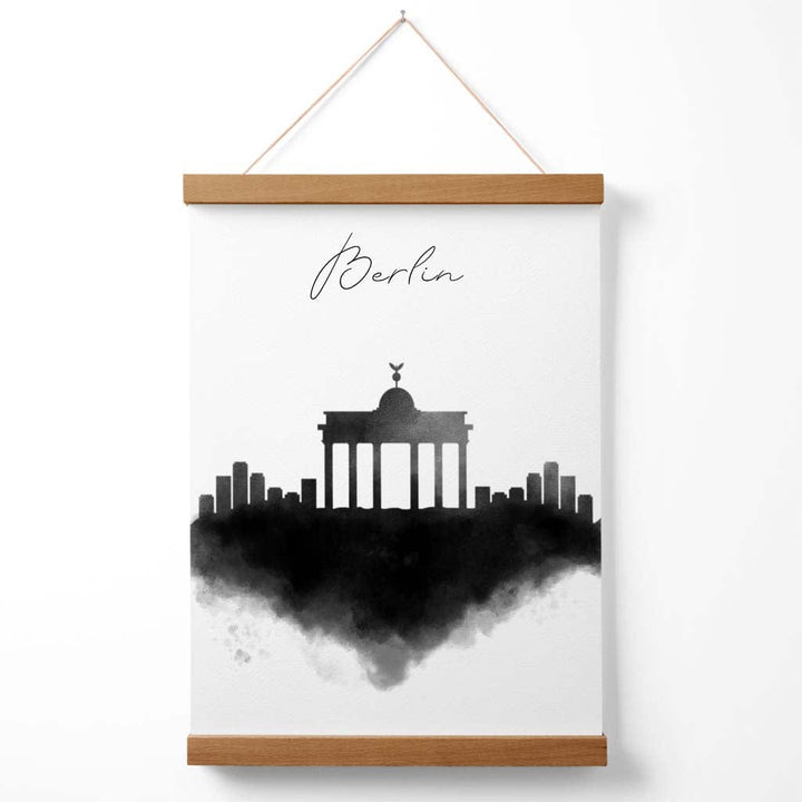 Akvarellplakat fra Berlins skyline med oppheng