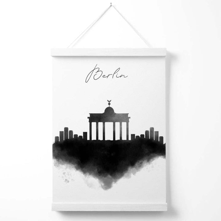 Akvarellplakat fra Berlins skyline med oppheng