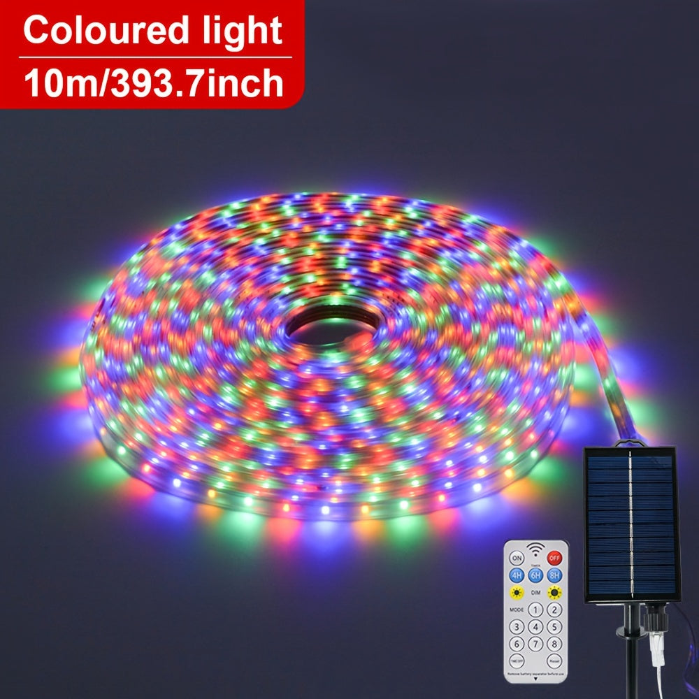 Norvo | Solvara Fleksibel Solenergi LED Lysrør med Fjernkontroll | Kreativ Utendørs Belysning | Energisparende og Værbestandig