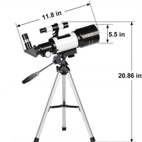 Skanto | Profesjonelt Astronomisk Teleskop | 70mm Apertur, 300mm Brennvidde & Enkel Oppsett for Stjernekikking og Naturutforskning