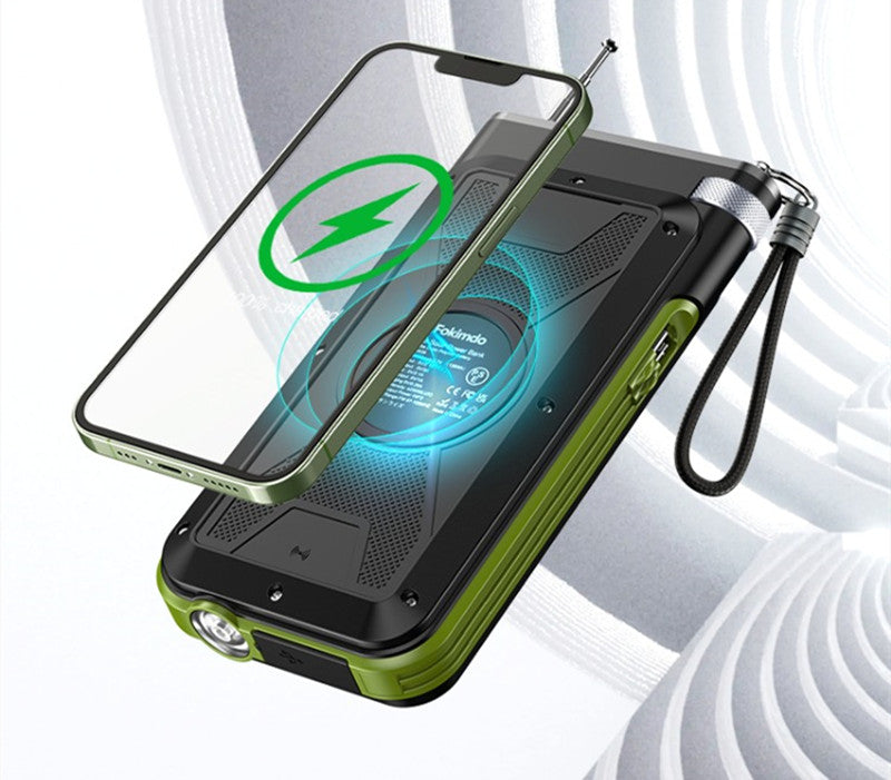 Skanto | 20000mAh Solcelle Power Bank Med Innebygd Kabel
