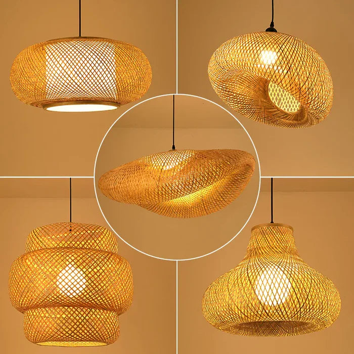 Skanto | Håndlaget Rattan Pendellampe - RayaLight