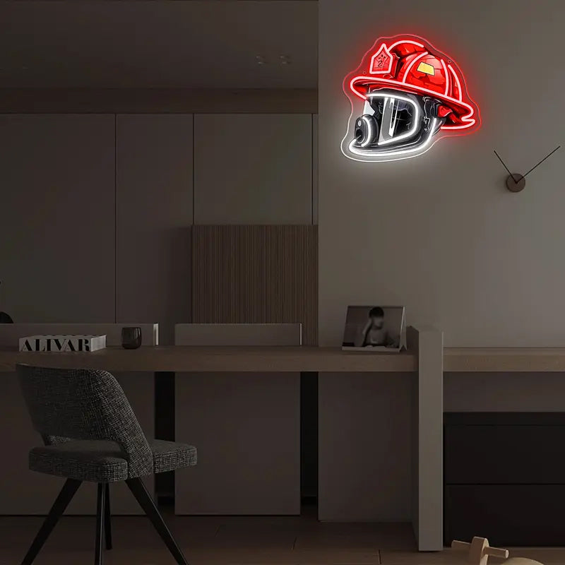 Skanto | Brannmann Hjelm Neon Skilt