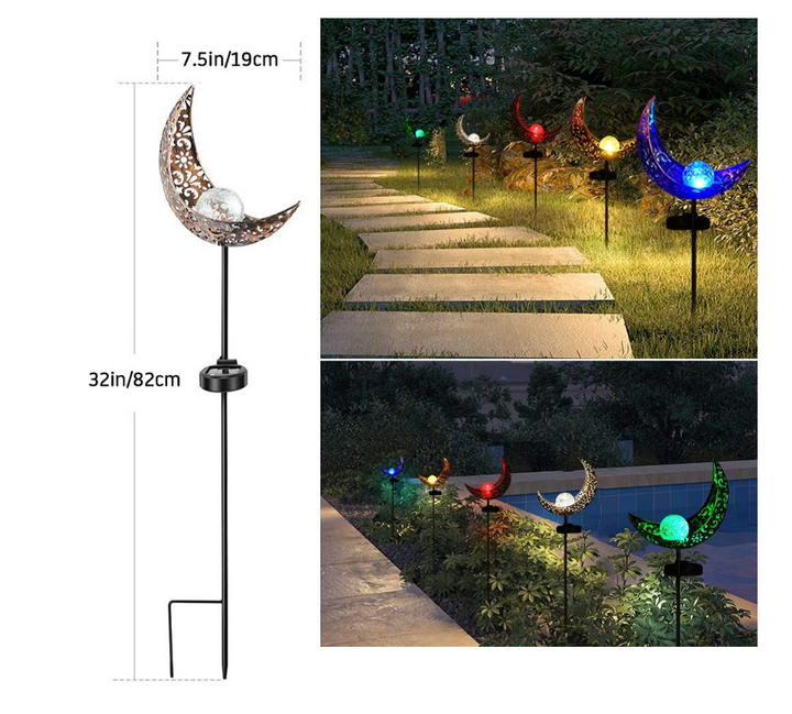 Skanto | Solhagen Lys laget av Metall – Vanntett LED Design i Måne, Flamme, Sol eller Stjerneform