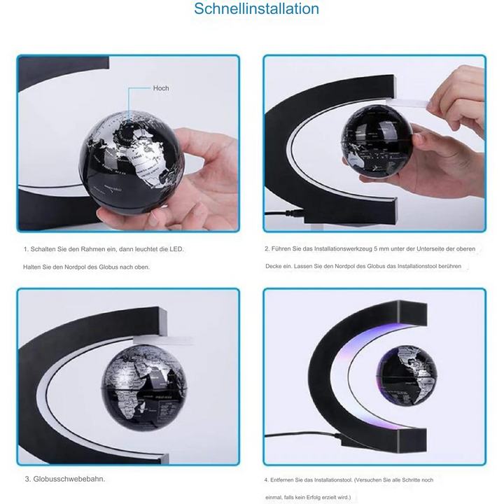 Skanto | AstroGlobe LED Verdens Globe – Flytende Globe Lampe med Magnetisk Oppheng