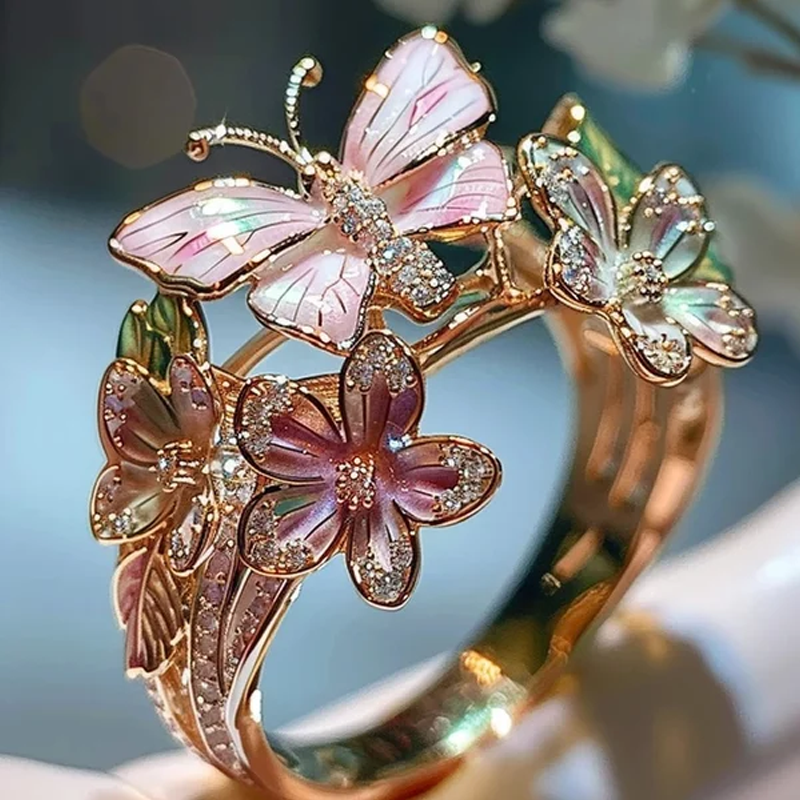 Butterfly flower ring | Skanto