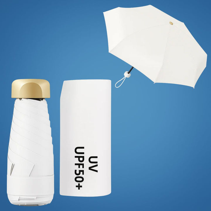 UrbanBrolly | Mini UV Sammenleggbar Paraply – UPF 50+ Solbeskyttelse – Vannavvisende – Lett Bærebar Størrelse Reise Bruk Skanto