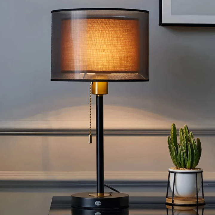 Skanto | Bordlampe med dobbel tekstilskjerm