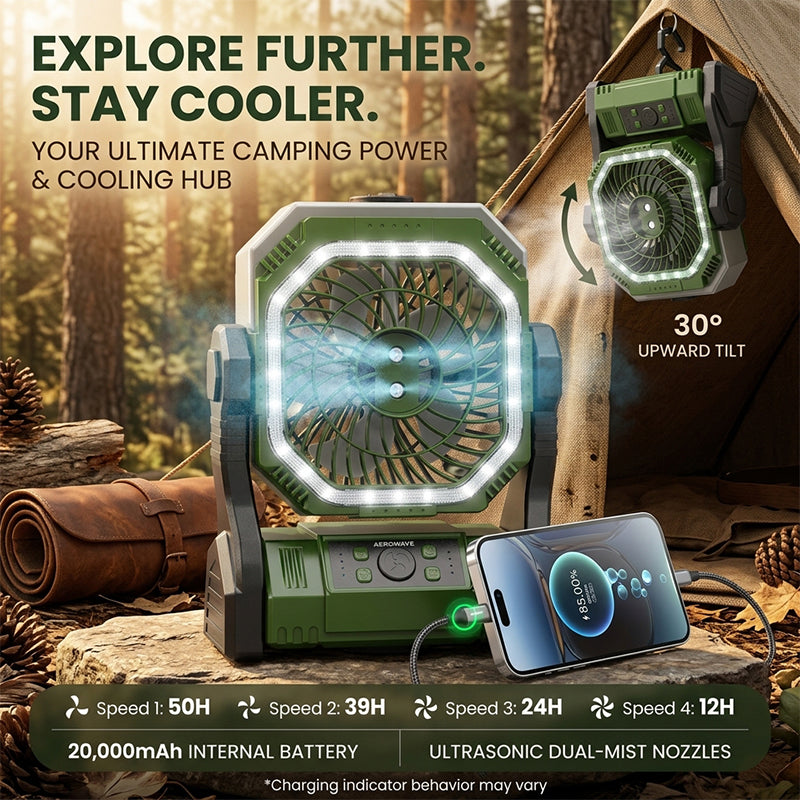 Oppladbar utendørs campingvifte lys | Skanto