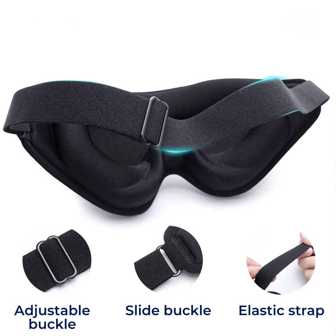 DreamSeal 3D Søvn Øyemasker | Lysblokkerende Maske - Søvn Blindfold - for Reiser - Meditasjon - Insomni - Dyp Søvn - Justerbar Stropp Skanto
