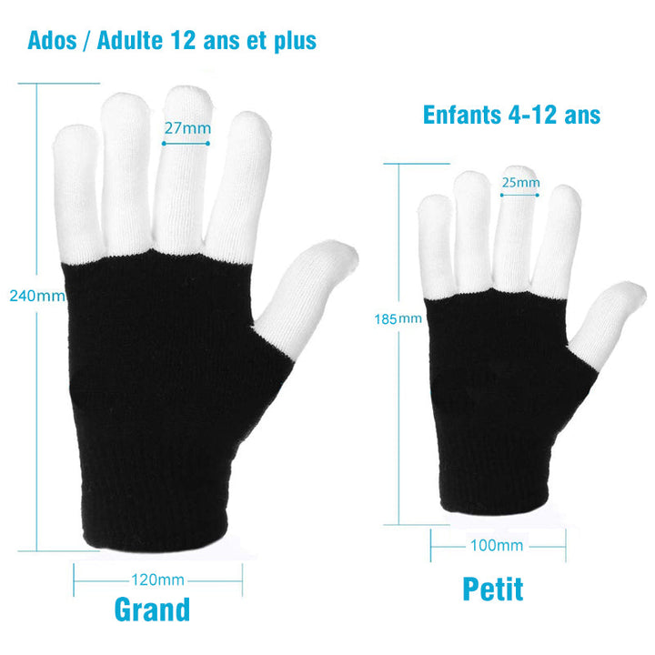 Læderhansker Fingerlys 3 Farger 6 Modus | Skanto