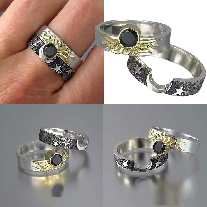 Skanto | Vintage Stjerne Måne Sol Ring Sett