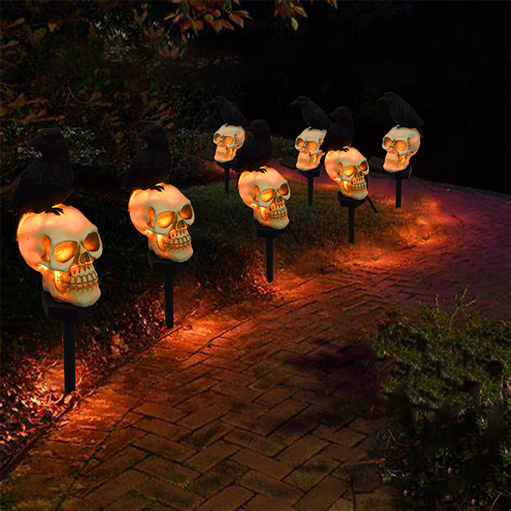 Skanto | Halloween Solenergisk Hodeskalle Kråke Dekorative Lys