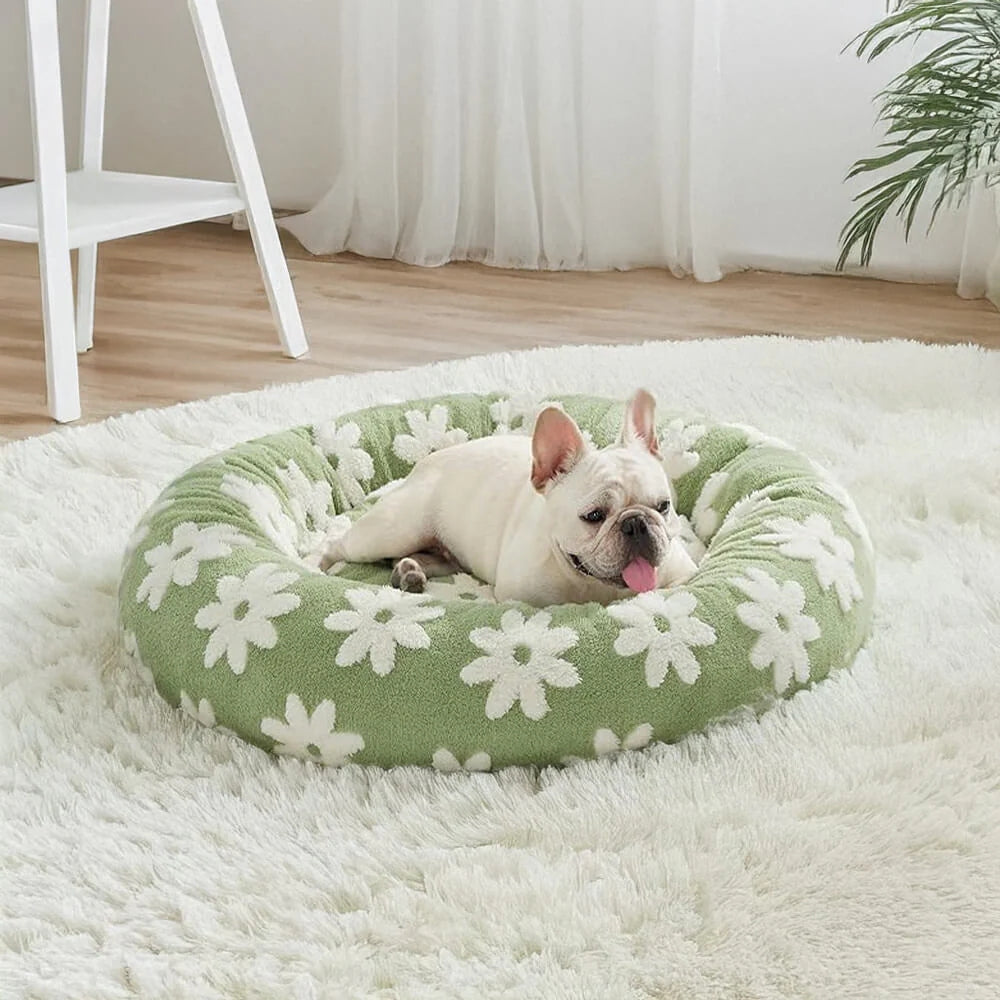 Skanto | Snuggle Floral Rutete Kjæledyrsenge