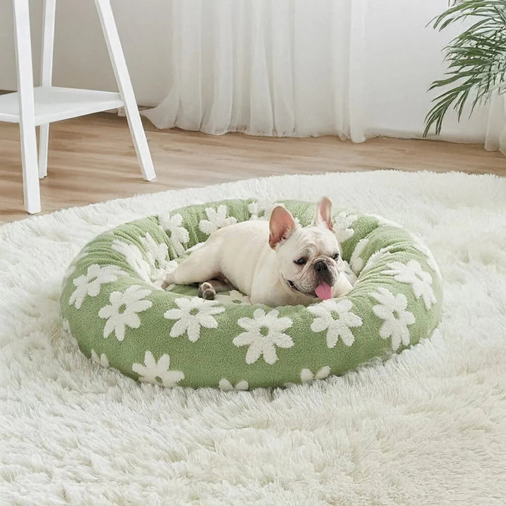 Skanto | Snuggle Floral Rutete Kjæledyrsenge