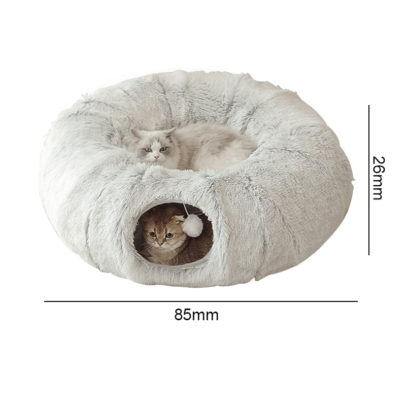 Plush Tunnel Play Bed for Cats Skanto