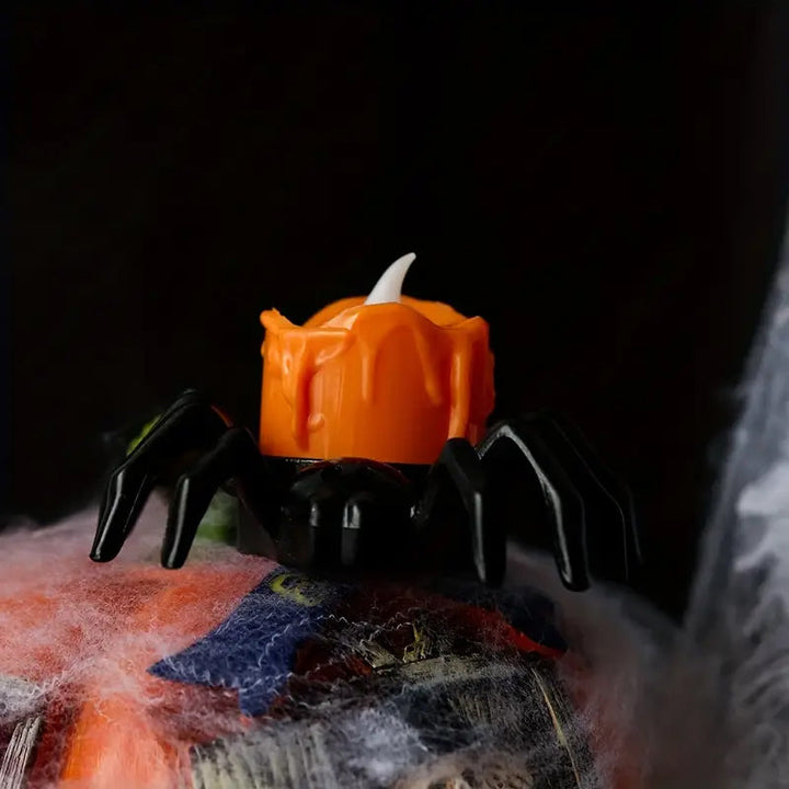 Skanto | ️Halloween Edderkopp Te-lys Spooky Elektrisk Flakkende Kunstige Lys
