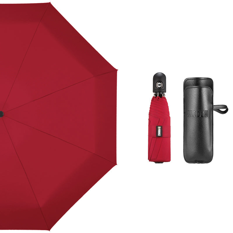 Skanto | Super Portable Auto Åpne/Lukke Vindresistent Paraply med 12 Ribber, 5-Fold & Ergonomisk Håndtak