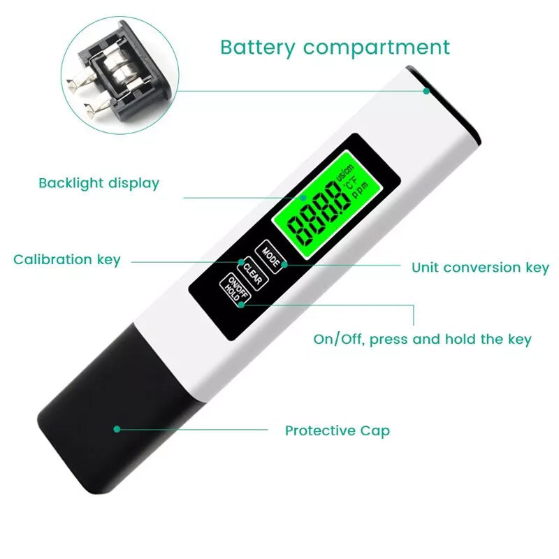 Skanto | Ny 4 i 1 Tds Meter Digital Vann Tester