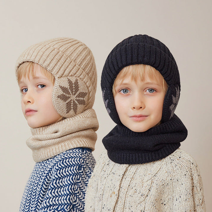 Skanto | Barne Vinter Fleece Skjerf Dress Strikket Lue