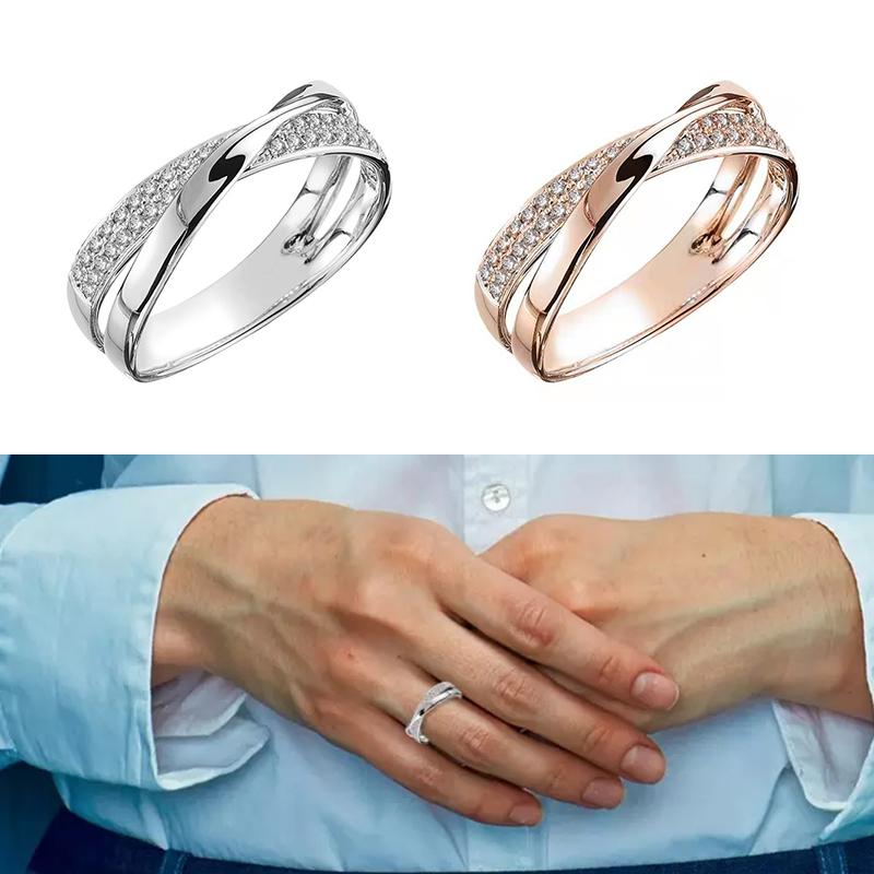 Skanto | X Form Krysset Ring for Kvinner