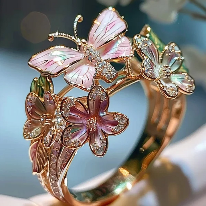Butterfly flower ring | Skanto
