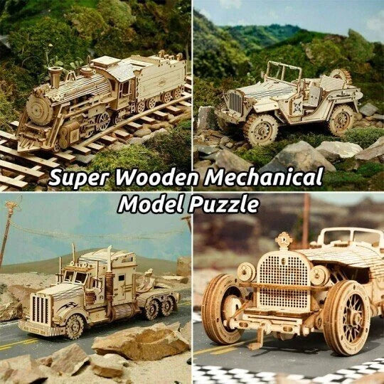 Super Tre Wooden Mechanical Model Puzzle Set | Skanto