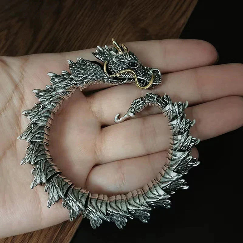 Skanto | Sølv Håndlaget Drage Kjede Armbånd